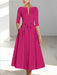 Ankle-Length Mother of the Bride A-Line Dress with Half Sleeves and Pockets