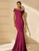 Minimalist Off-the-Shoulder Mother of the Bride Dresses in Trumpet/Mermaid Style with Detachable Flower