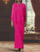 Floor-Length Scoop Neck Sheath Dress with Long Sleeves and Jacket for the Mother of the Bride
