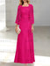 2 A-Line/Princess Scoop Mother of the Bride Dresses with Pleated & Lace Appliques Floor-Length