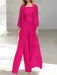 Floor-Length Square Neck Chiffon Mother of the Bride Pantsuit with Jacket & Side Split