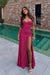 Fuchsia Sweetheart Satin Prom Dress Mermaid with Front Split