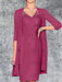 Fuchsia Knee-Length V-Neck Sheath/Column Mother of the Bride Dresses