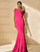 Minimalist Off-the-Shoulder Mother of the Bride Dresses in Trumpet/Mermaid Style with Detachable Flower
