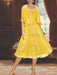 Princess A-Line Tea-Length Mother of the Bride Dress with Scoop Neck Half Sleeves Appliques and Jacket