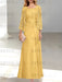 2 A-Line/Princess Scoop Mother of the Bride Dresses with Pleated & Lace Appliques Floor-Length