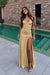 Gold Sweetheart Satin Prom Dress Mermaid with Front Split