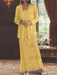 Ankle-length Chiffon Mother of the Bride Dress with Sequins and Jacket