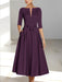 Ankle-Length Mother of the Bride A-Line Dress with Half Sleeves and Pockets