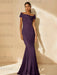 Minimalist Off-the-Shoulder Mother of the Bride Dresses in Trumpet/Mermaid Style with Detachable Flower