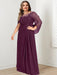 Plus Size Floor-Length Mother of the Bride A-Line Dress with Scoop Neckline Pleats and Sequins