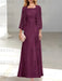 2 A-Line/Princess Scoop Mother of the Bride Dresses with Pleated & Lace Appliques Floor-Length