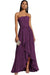 Strapless Pleated Chiffon High-Low Bridesmaid Dress