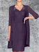 Grape Knee-Length V-Neck Sheath/Column Mother of the Bride Dresses