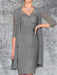 Gray Knee-Length V-Neck Sheath/Column Mother of the Bride Dresses