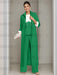 Ankle-Length Mother of the Bride Pantsuits in 3 Pieces Featuring Square Neck Jacket & Lace Appliques