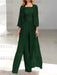 Floor-Length Square Neck Chiffon Mother of the Bride Pantsuit with Jacket & Side Split