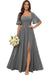 Square Neck Ruffle Sleeve Chiffon Bridesmaid Dress with Slit