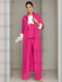 Ankle-Length Mother of the Bride Pantsuits in 3 Pieces Featuring Square Neck Jacket & Lace Appliques