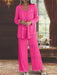 Sequined Chiffon Pantsuits for the Mother of the Bride with Jacket