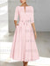 Ankle-Length Mother of the Bride A-Line Dress with Half Sleeves and Pockets