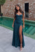 Ink Blue Sweetheart Satin Prom Dress Mermaid with Front Split