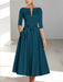 Ankle-Length Mother of the Bride A-Line Dress with Half Sleeves and Pockets