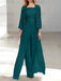 Floor-Length Square Neck Chiffon Mother of the Bride Pantsuit with Jacket & Side Split