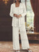 Sequined Chiffon Pantsuits for the Mother of the Bride with Jacket