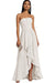 Strapless Pleated Chiffon High-Low Bridesmaid Dress