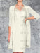 Ivory Knee-Length V-Neck Sheath/Column Mother of the Bride Dresses