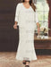 Plus Size V-Neck Ankle-Length Sheath/Column Mother of the Bride Dresses with Sequins & Jacket