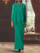 Floor-Length Scoop Neck Sheath Dress with Long Sleeves and Jacket for the Mother of the Bride
