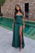 Jade Sweetheart Satin Prom Dress Mermaid with Front Split