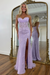 Lavender Sweetheart Lace Corset Mermaid Prom Dress Strapless with Split - Prom Dresses