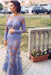 Lavender Trumpet/Mermaid Bateau Long Sleeves Applique Lace Dresses - Prom Dresses