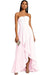 Strapless Pleated Chiffon High-Low Bridesmaid Dress