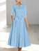 Ankle-Length Mother of the Bride A-Line Dress with Half Sleeves and Pockets