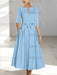 Ankle-Length Mother of the Bride A-Line Dress with Half Sleeves and Pockets