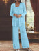 Sequined Chiffon Pantsuits for the Mother of the Bride with Jacket