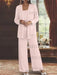 Sequined Chiffon Pantsuits for the Mother of the Bride with Jacket