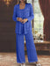 Sequined Chiffon Pantsuits for the Mother of the Bride with Jacket