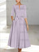 Ankle-Length Mother of the Bride A-Line Dress with Half Sleeves and Pockets