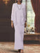 Floor-Length Scoop Neck Sheath Dress with Long Sleeves and Jacket for the Mother of the Bride