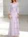 Two Pieces A-Line/Princess Scoop Mother of the Bride Dresses with Pleated & Lace Appliques Floor-Length