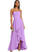 Strapless Pleated Chiffon High-Low Bridesmaid Dress