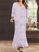 Plus Size V-Neck Ankle-Length Sheath/Column Mother of the Bride Dresses with Sequins & Jacket