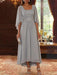 Collar Neck Chiffon Mother of the Bride Dresses Sequins Tea-Length Wedding Guest Dress with3/4 Sleeves
