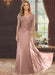 Sweetheart Short-Sleeve Floor-Length Sheath Mother of the Bride Dress with Lace Appliques & Sequins