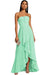 Strapless Pleated Chiffon High-Low Bridesmaid Dress